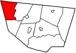 Map of Sullivan County, Pennsylvania highlighting Fox Township