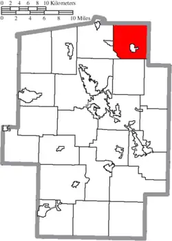 Location of Sandy Township in Tuscarawas County
