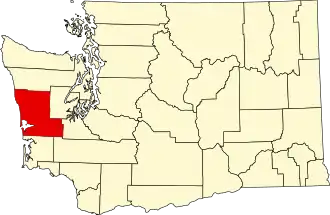 State map highlighting Grays Harbor County