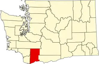 State map highlighting Skamania County