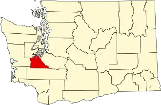 State map highlighting Thurston County