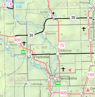 KDOT map of Wilson County (legend)