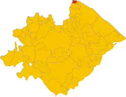 Gabicce within the Province of Pesaro and Urbino