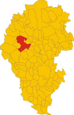 Schio within the Province of Vicenza
