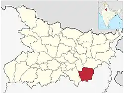 Location of Banka district in Bihar
