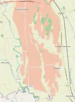 The terrace reliefs (pink), south of Novara