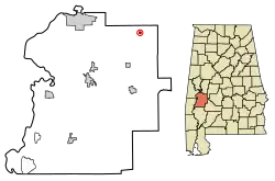 Location of Faunsdale in Marengo County, Alabama.