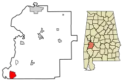 Location of Putnam, Alabama