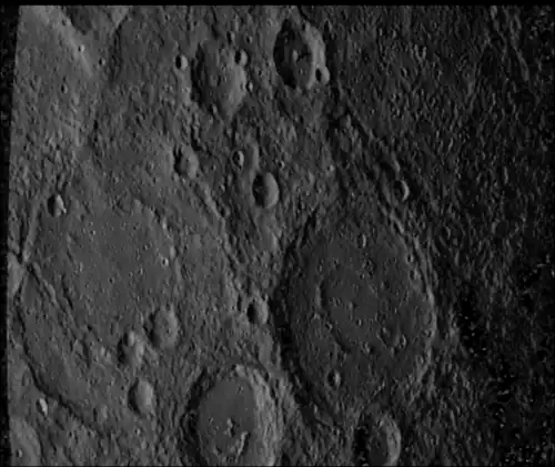 Cervantes basin at left, Bernini at right, and Van Gogh at bottom center. South is to upper right.