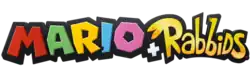 Mario + Rabbids series logo features the Super Mario series logo and the Rabbids series logo.