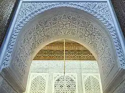 Carved stucco decoration inside the palace