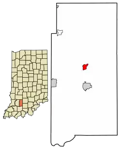 Location in Martin County, Indiana