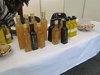 Marula oil for sale at Ongwediva Annual Trade Fair 2016, Namibia