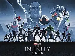 Artwork featuring several Marvel Cinematic Universe characters