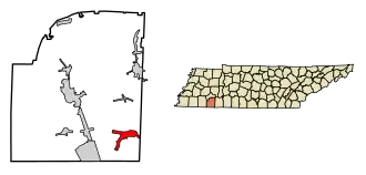 Location of Michie in McNairy County, Tennessee.