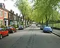 Meersbrook Park Road in May 2005, Meersbrook Park is to the right