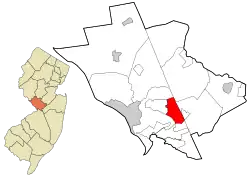 Location in Mercer County and the state of New Jersey