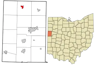 Location in Mercer County and the state of Ohio.