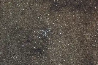 Broader view of M7, with the cluster at the center of the image