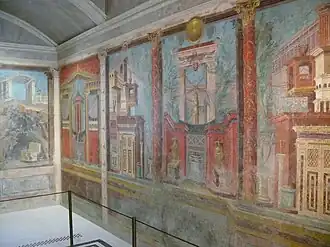 Cubiculum (bedroom) from the Villa of P. Fannius Synistor at Boscoreale. Fresco Roman Republican period Date: ca. 50–40 B.C.
