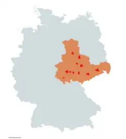 Location of Central German Metropolitan Region in Germany