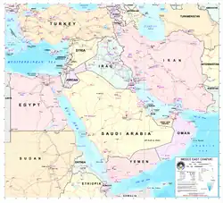 Map of the Middle East.