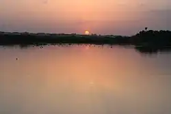 Sunset in the Miguel Esteban lagoon.