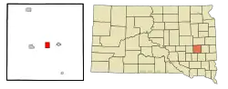 Location in Miner County and the state of South Dakota