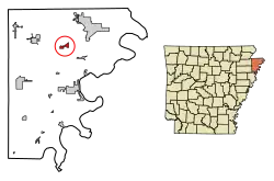 Location in Mississippi County, Arkansas