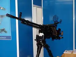 A Romanian DShK chambered in 12.7×99mm NATO on display at Expomil 2005