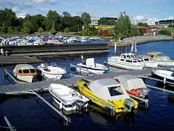 The lake seen from the harbor in Hamar