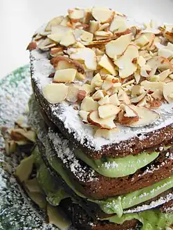 A mocha almond fudge avocado layer cake