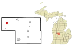 Location in Montcalm County and the state of Michigan