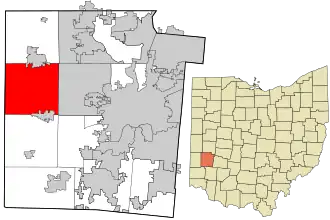 Location in Montgomery County and the state of Ohio.