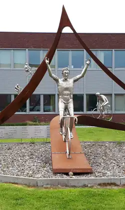 Monument of Eddy Merckx in Wolvertem, Belgium