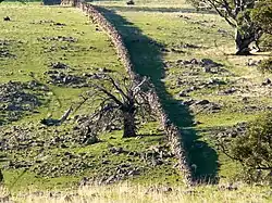 A dry stone wall at Mt Karinya near Moculta, South Australia.