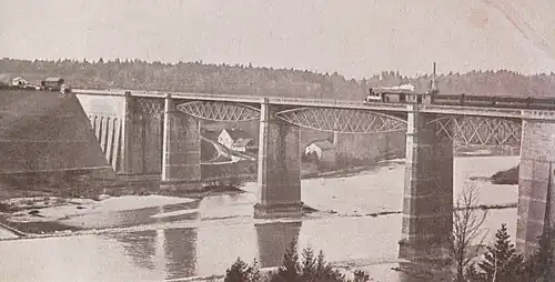 The old Großhesselohe bridge before 1905, designed by Friedrich von Pauli