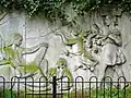 Detail of the Musgrave Watson frieze in Battishill Gardens