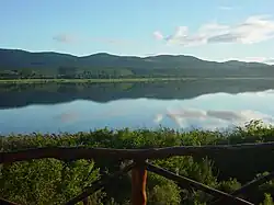 A tranquil scene at a lake on the Garden Route
