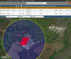 NASA's FIRMS detected fire on 17 August 2025 23:50:00 (UTC) at the Nikolskoye oil pumping station, Michurinsky District