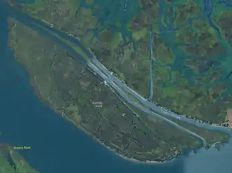 Aerial image of an island.