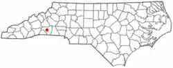 Location of Rutherfordton, North Carolina