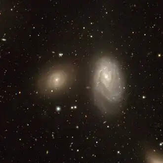 NGC 4273 (spiral galaxy to the right) and NGC 4277, which are part of the NGC 4261 Group
