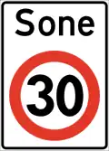 Speed limit zone of 30&nbsp;km/h
