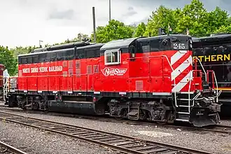 Former Northern Pacific 245, operational on the North Shore Scenic Railroad in Duluth, Minnesota.
