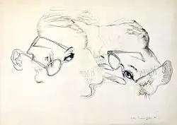 Dialogue, ink drawing, 42x59 cm, 1967