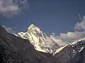 Nanda Devi peak view from the west near Deodi camp in Rishi Ganga gorge