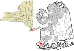 Location within Nassau County and the state of New York