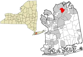 Location in Nassau County and the state of New York.