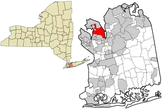 Location in Nassau County and the state of New York